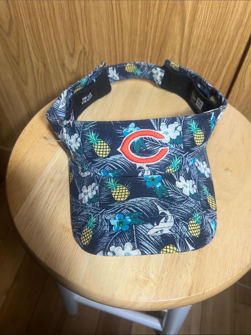 NFL Navy Tropical Pineapple Visor with Orange 'C' Logo